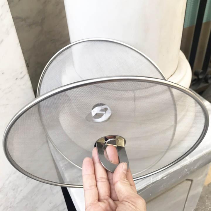 Nắp vung lưới inox 23cm chống văng dầu mỡ côn trùng