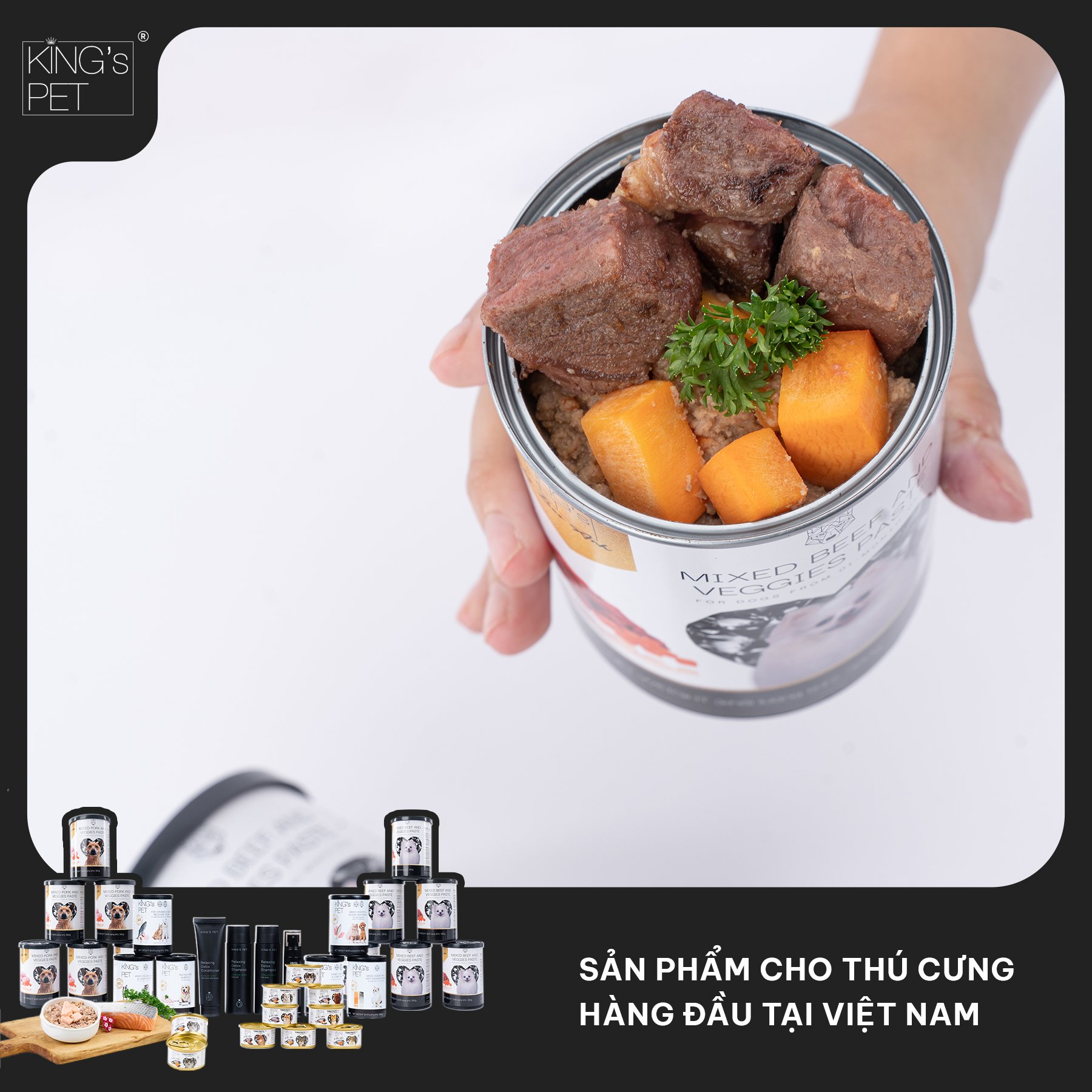 1 THÙNG PATE KING PET CHO CHÓ MÈO LON 380GR (24 LON)