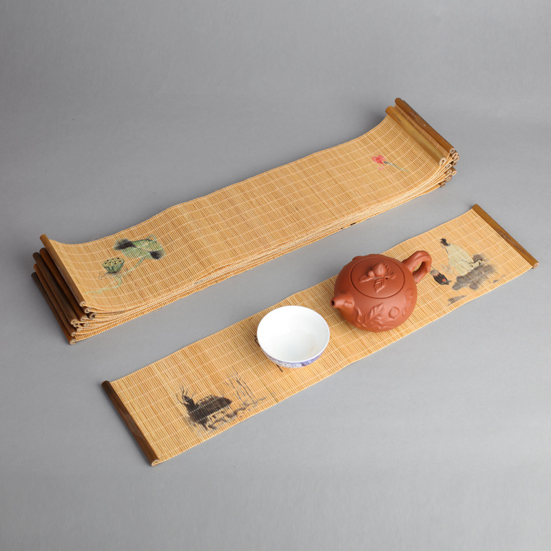 Chiếu mành tre, trúc trải lót ấm chén bàn trà đạo (45*10 cm)