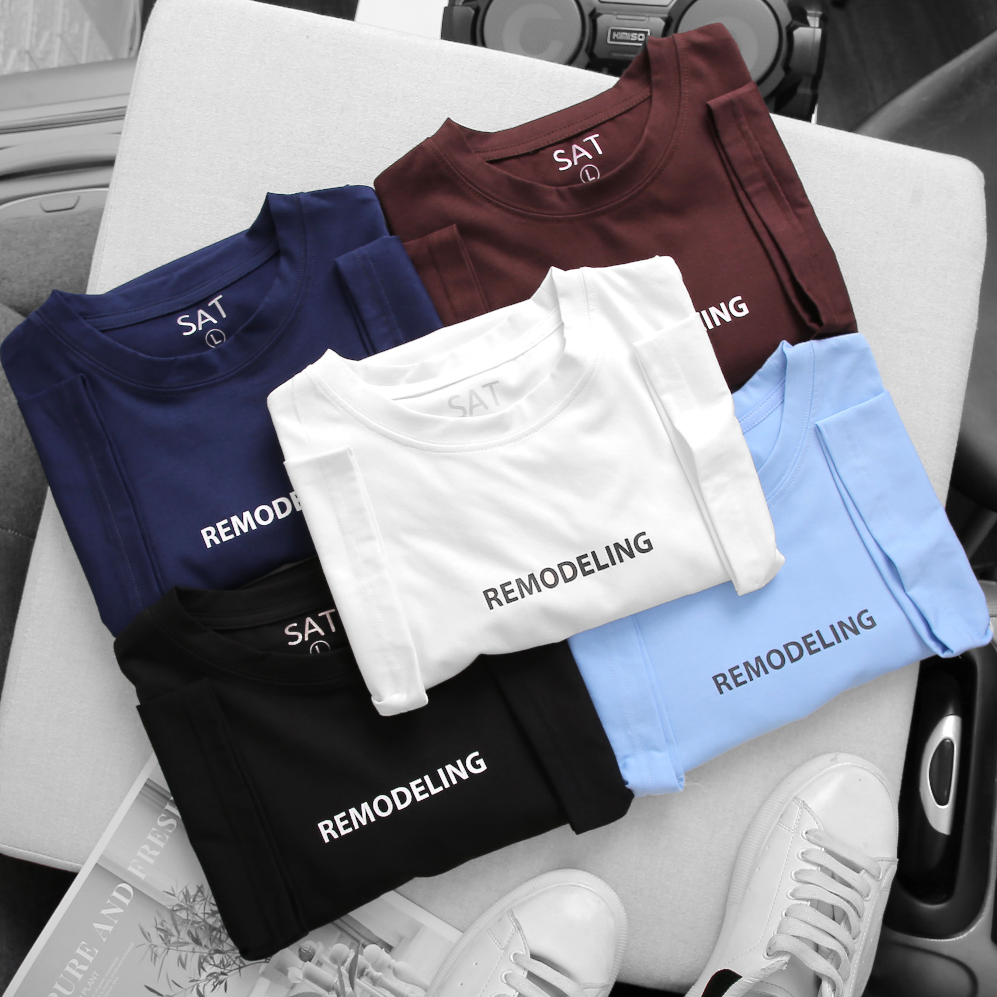 [HCM]Áo Unisex Remodeling Màu Nho Cotton Cao Cấp - SAT