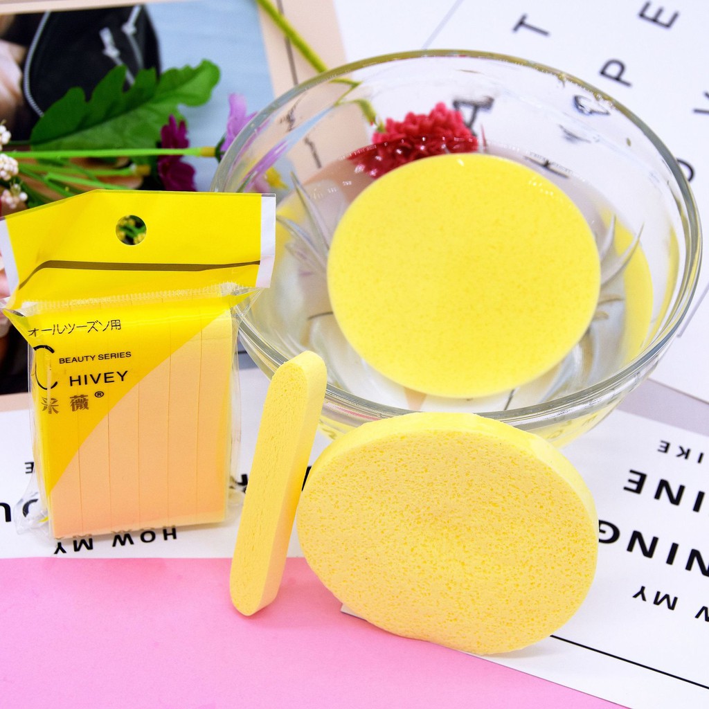 Miếng bọt biển - bông bọt biển rửa mặt chivey 1 gói 12 miếng lamina