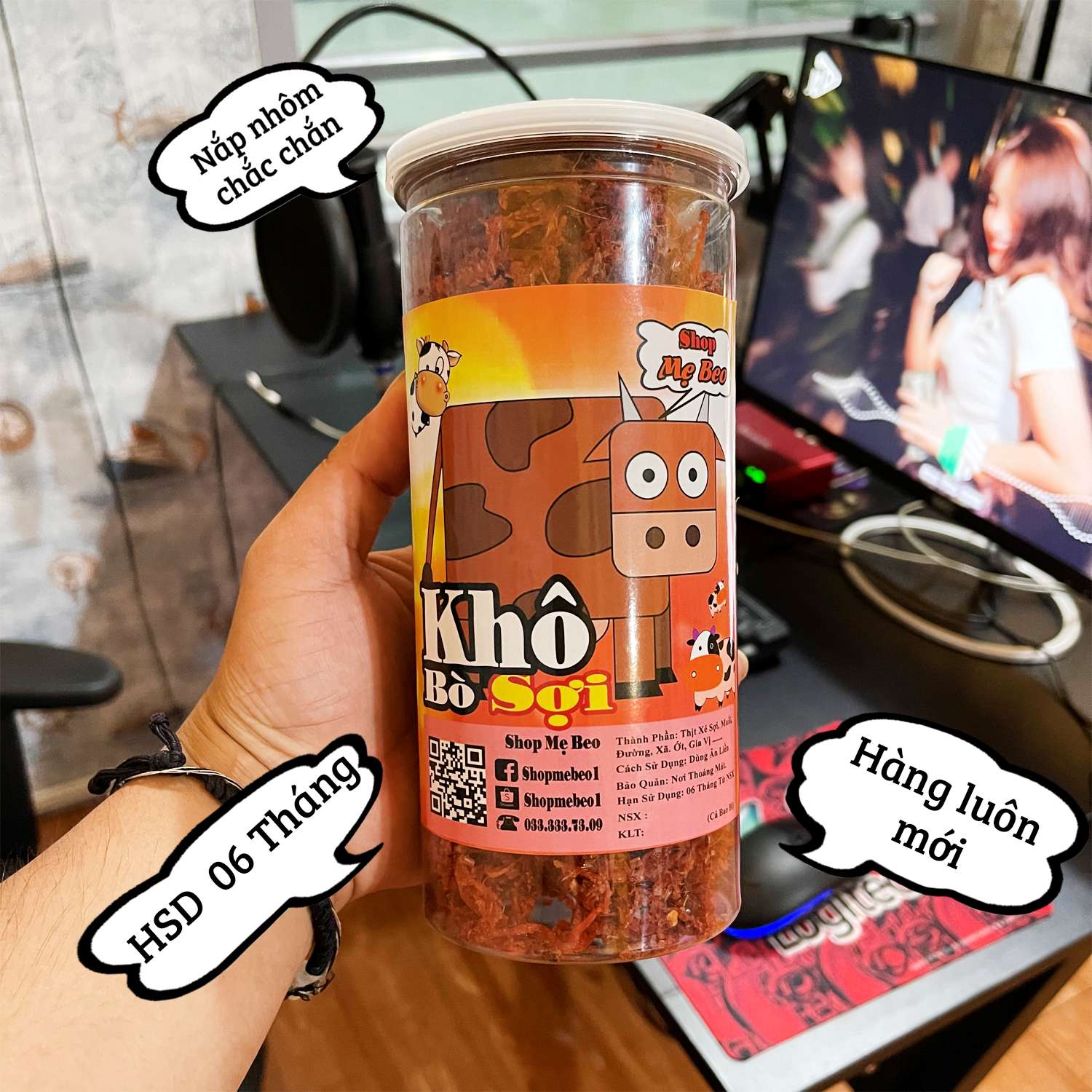[ HOÀN TIỀN 10% ]500Gr Khô Bò Xé Sợi Cay Cay Cực Ngon ( Khô heo Vị Bò)