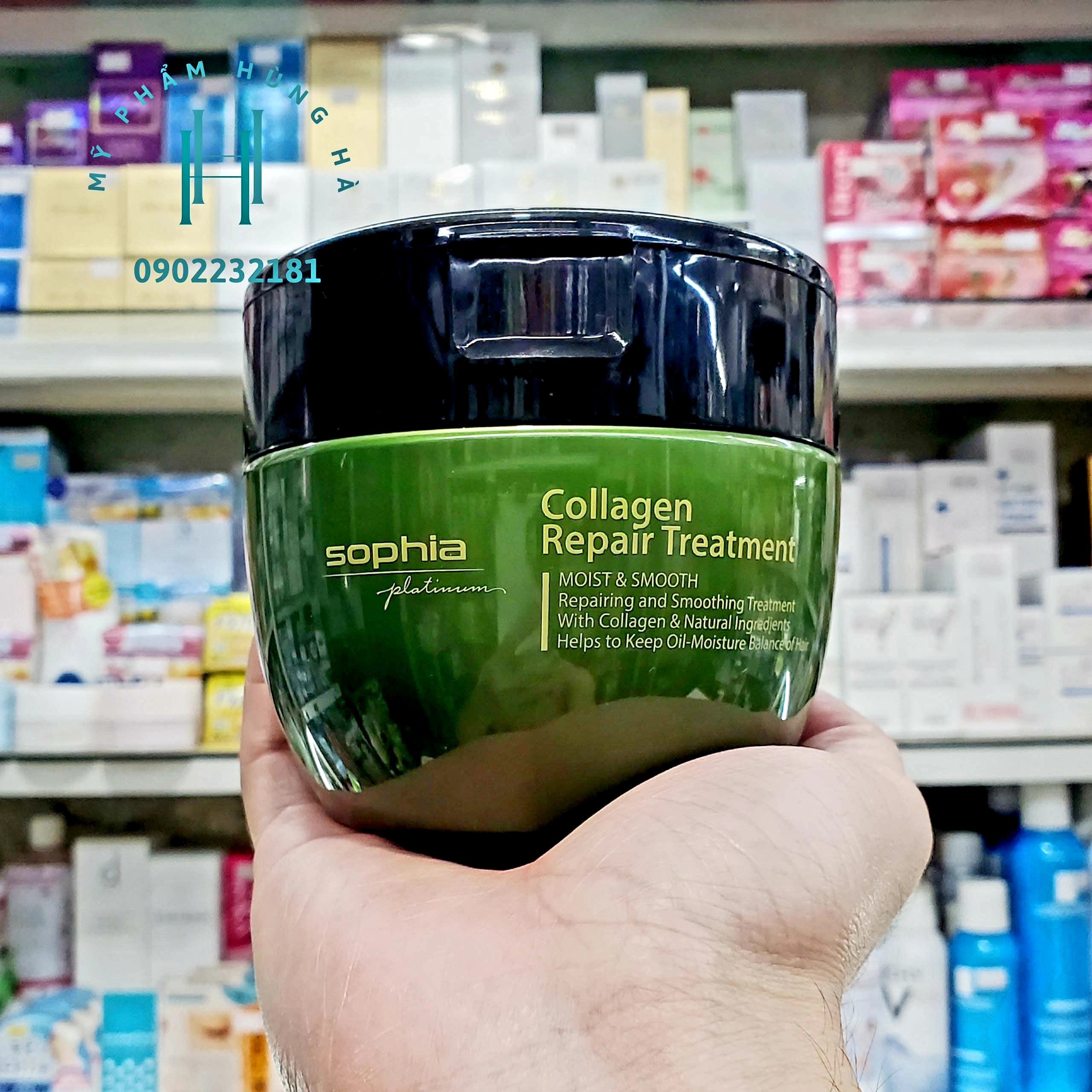 Kem hấp tóc, kem ủ tóc Sophia, phục hồi chuyên sâu, bổ sung collagen Hàn Quốc 450ml