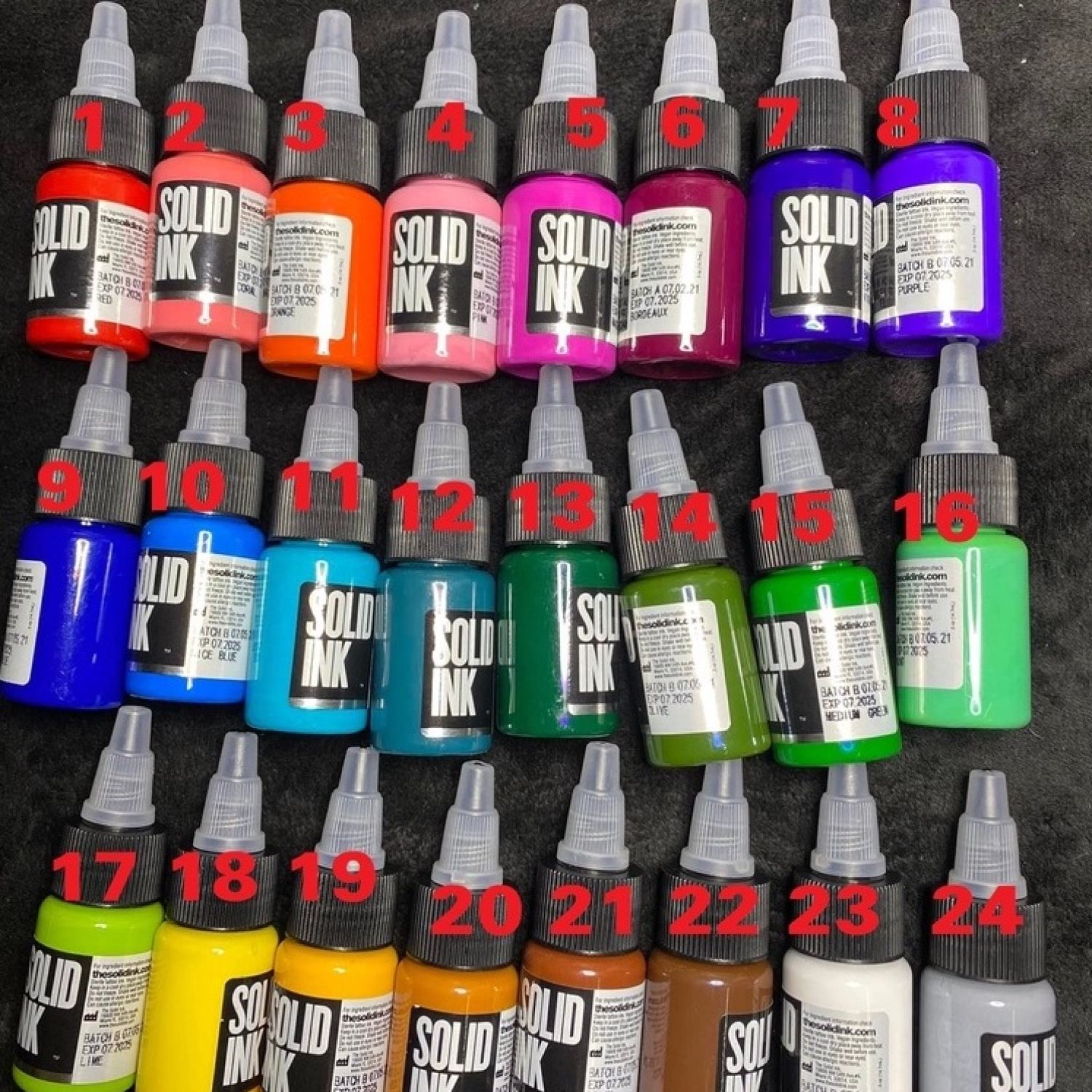 Mực xăm hình Solid Ink, mực màu xăm mini màu đẹp dễ bám- 0,5oz