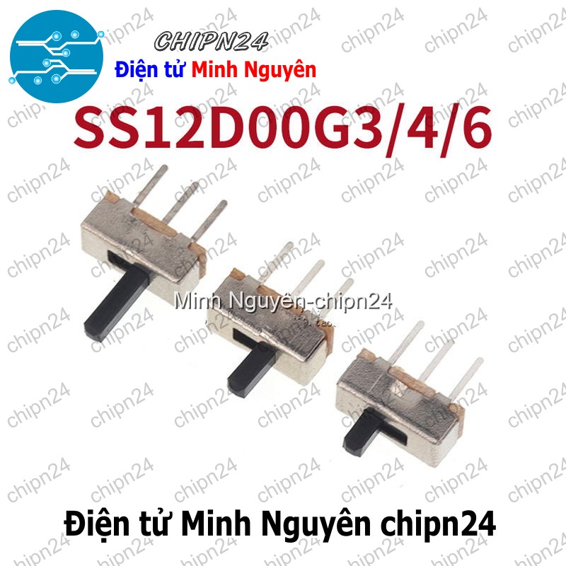 [5 cái] (K84) Công Tắc Gạt SS12D00 G6 1P2T (3 chân 2 vị trí Thẳng) - HH004130