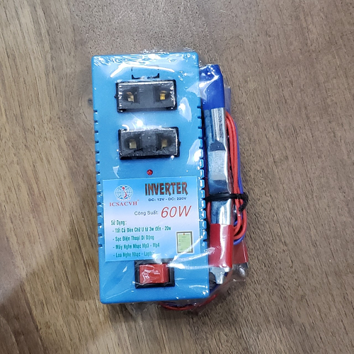 Bộ đảo điện Inverter 12V Lên 220V 60W có sẵn ổ cắm
