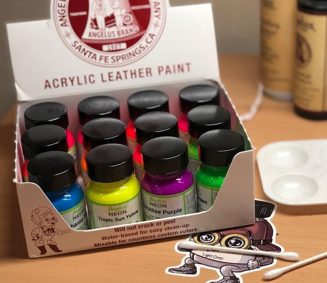 [HCM]Màu vẽ da vải Angelus Leather Paint (Neon) - 29.5ml (1Oz)