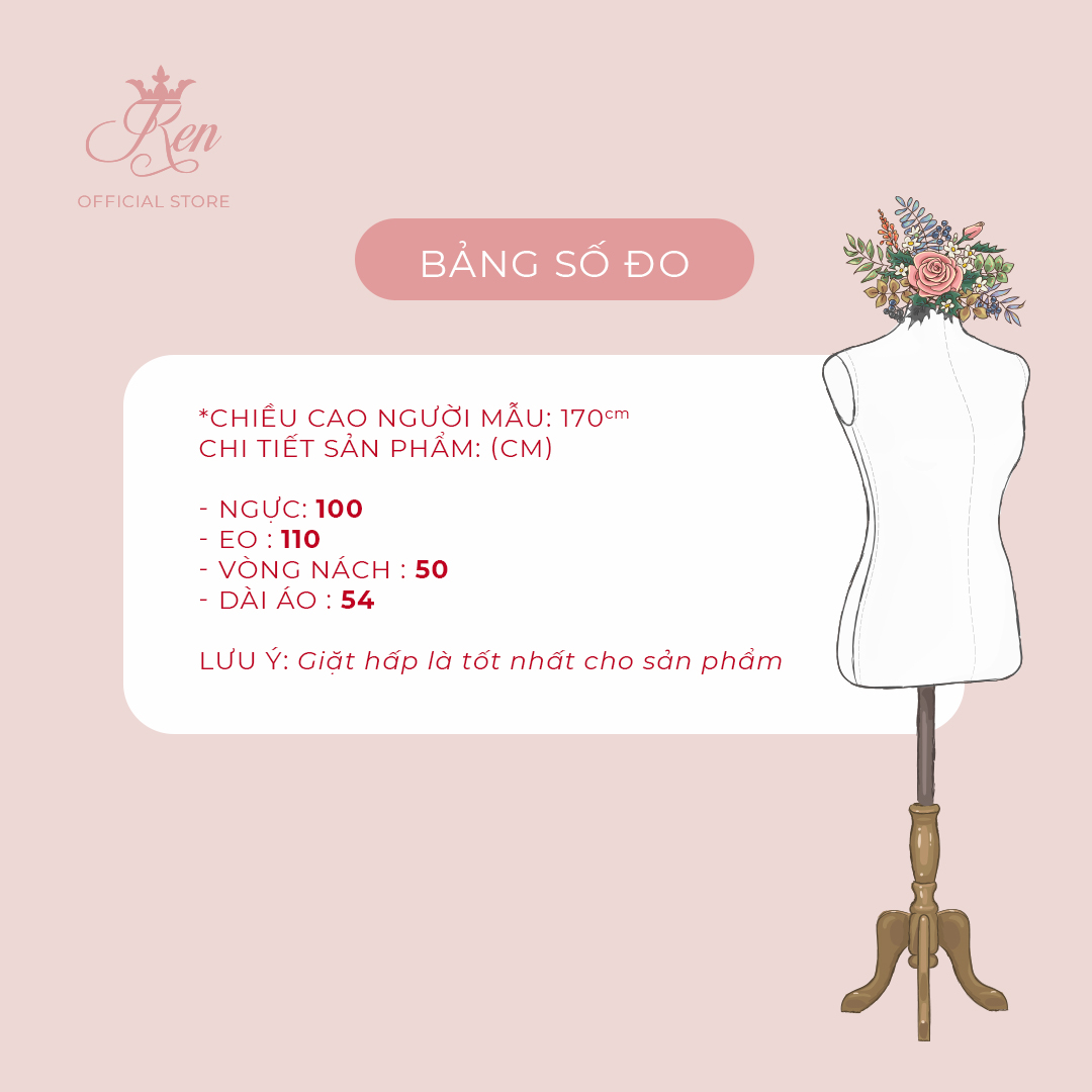 REN BY TEE - Áo Sọc Phối Cổ Cánh Sen Trắng