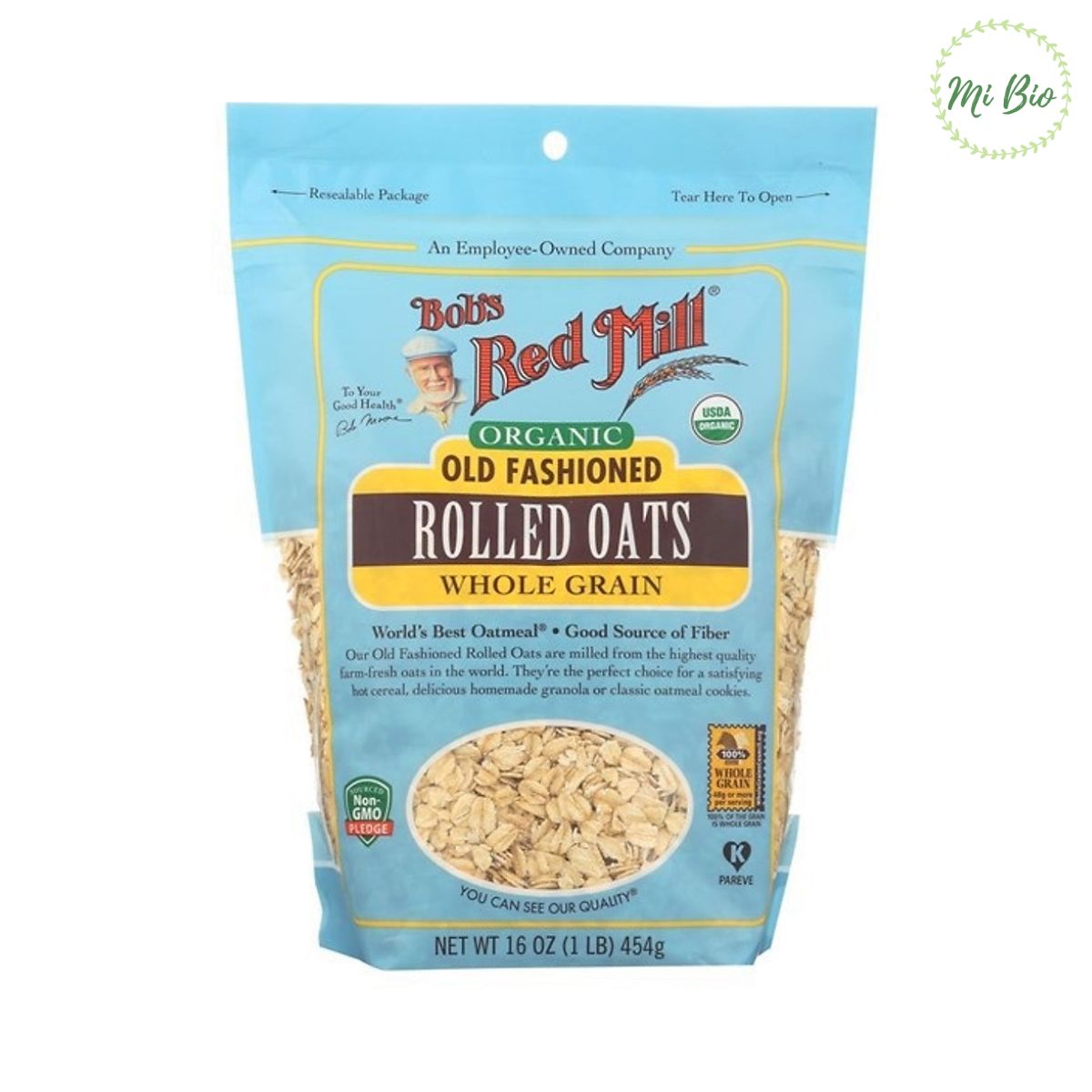 Yến mạch hữu cơ cán vừa 454gr - Bob's Red Mill (Organic Rolled Oat Regular)