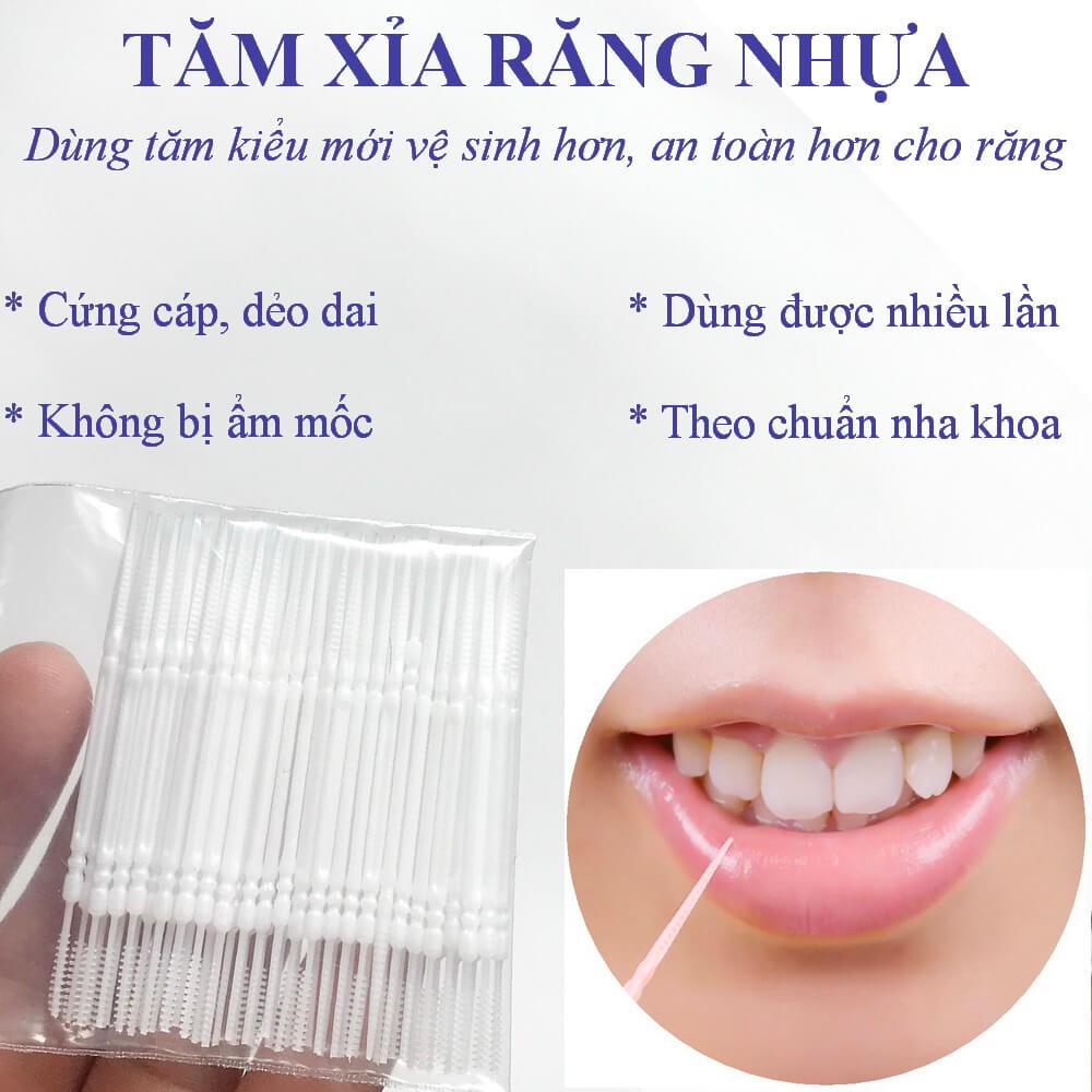 Combo 3 bịch Tăm Nhựa Okamura Toothpick (120 cây)