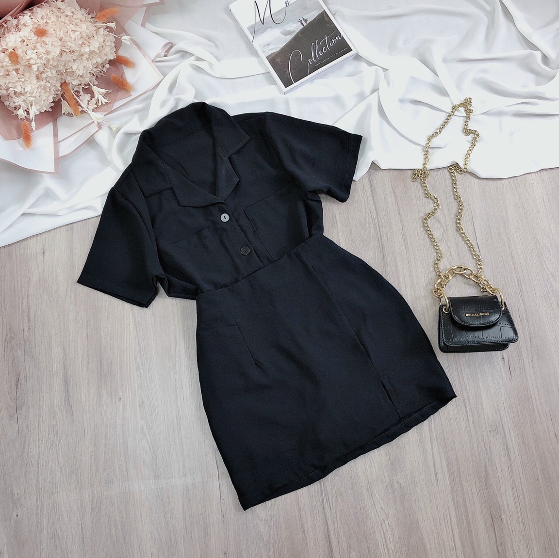 SET ÁO CỔ VEST VÀ CHÂN VÁY CHỮ A, THUẬN NGUYỄN