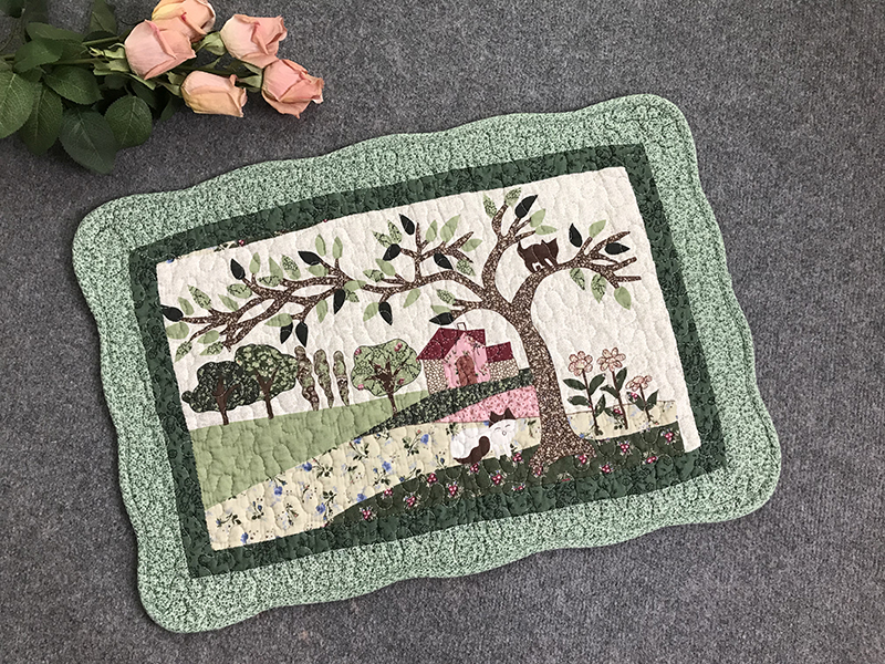 Thảm set 3 - Cây xanh lá 100% cotton hàn quốc