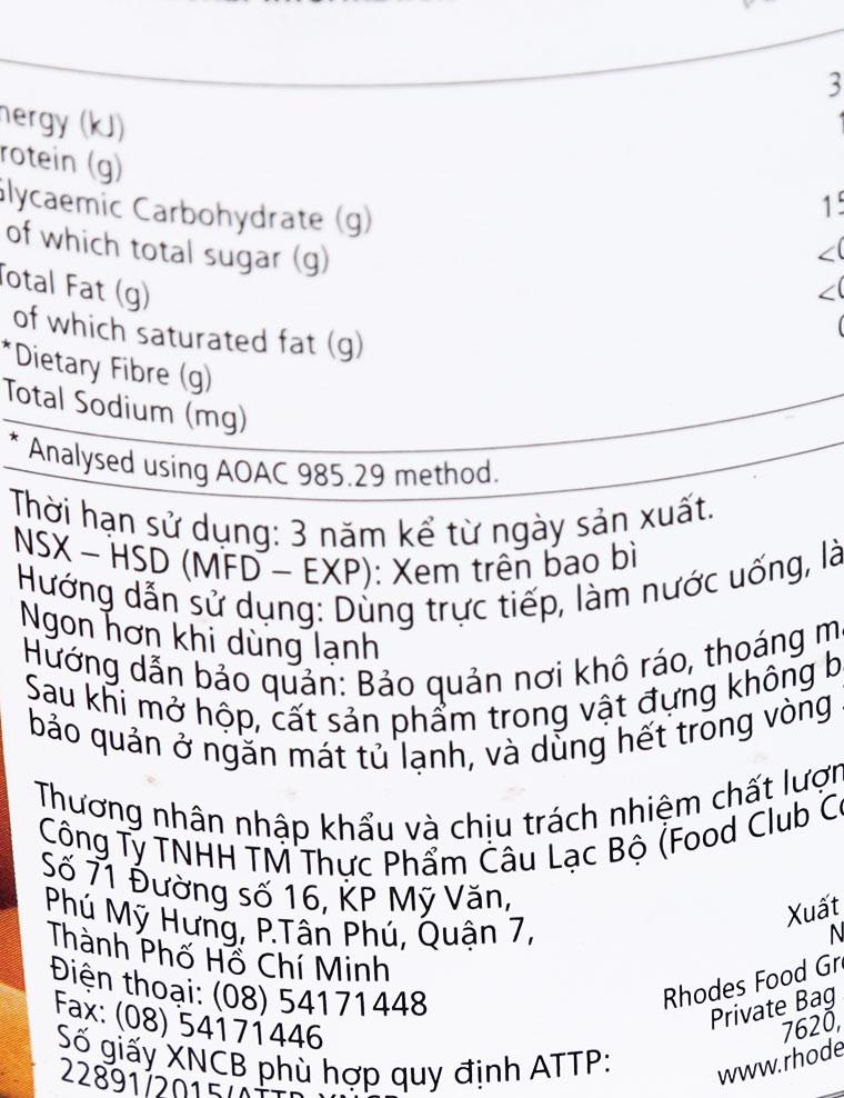 Đào ngâm Rhodes lon 825g