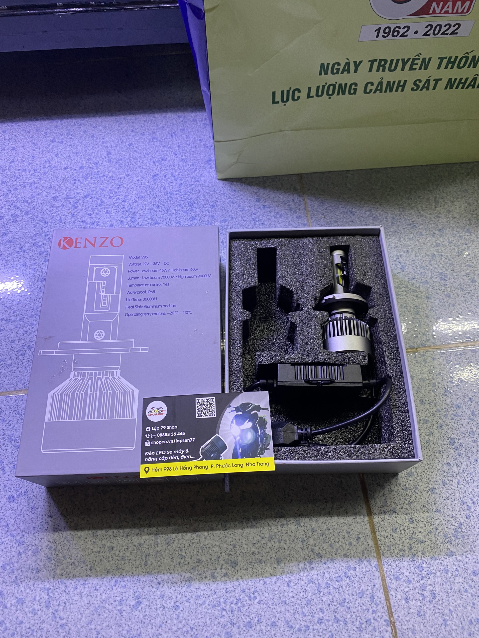 Đèn Pha Led chân H4 Kenzo V9s Siêu Sáng