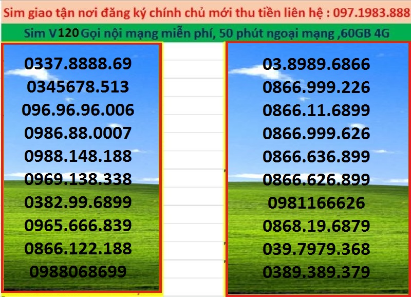 [HCM][Trả góp 0%]Sim V120 viettel số đẹp