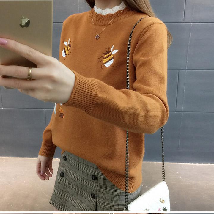 Áo len nữ thêu hoa Hàn Quốc A0020