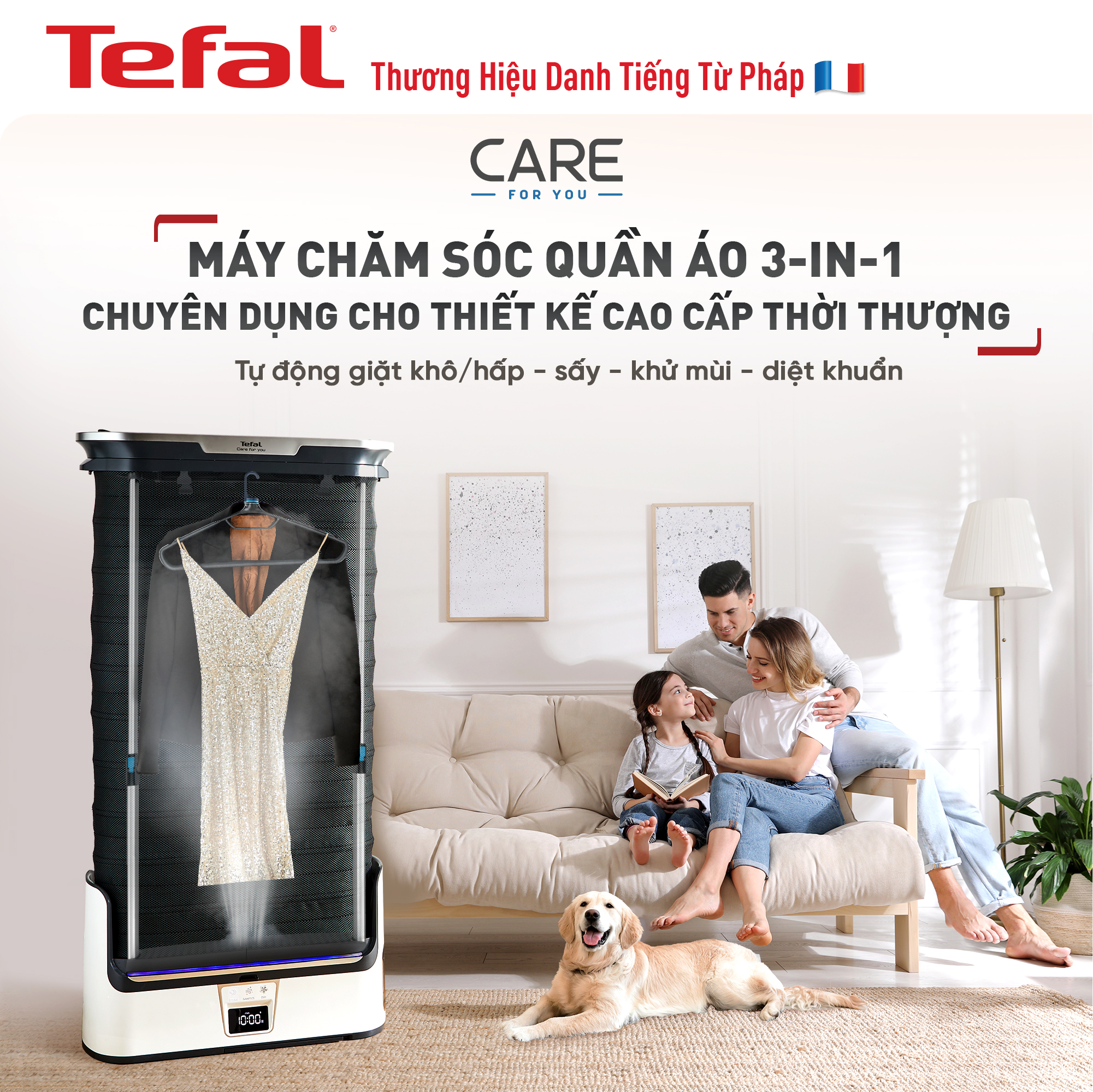 Máy chăm sóc quần, áo đa năng Tefal YT4050E1