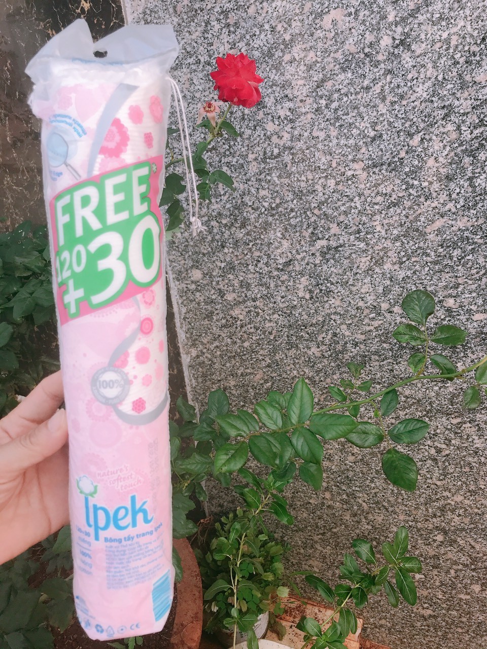 bông tẩy trang ipeck 150 miếng
