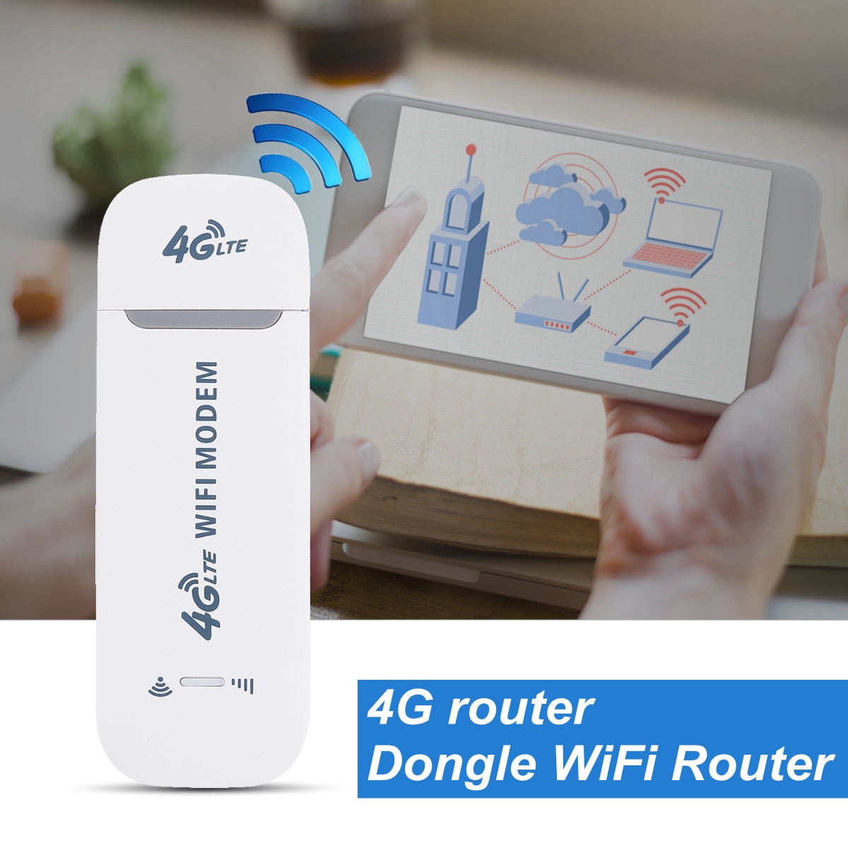 Củ wifi không dây- USB DCOM MODEM WIFI LTE 4G 150 MBPS- Bộ phát wifi chuyên lắp đặt cho xe hơi- Tặng siêu sim 4G