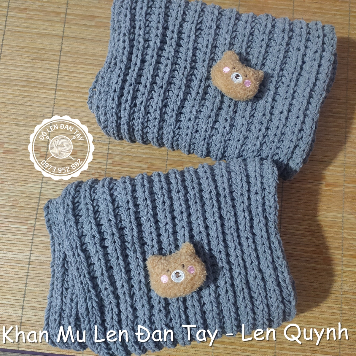 Khăn len đan tay cốt ăng lê mềm mại, ấm áp