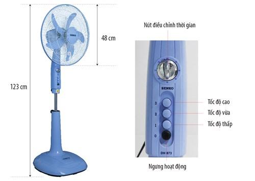Quạt Đứng Có Hẹn Giờ Senko DH873