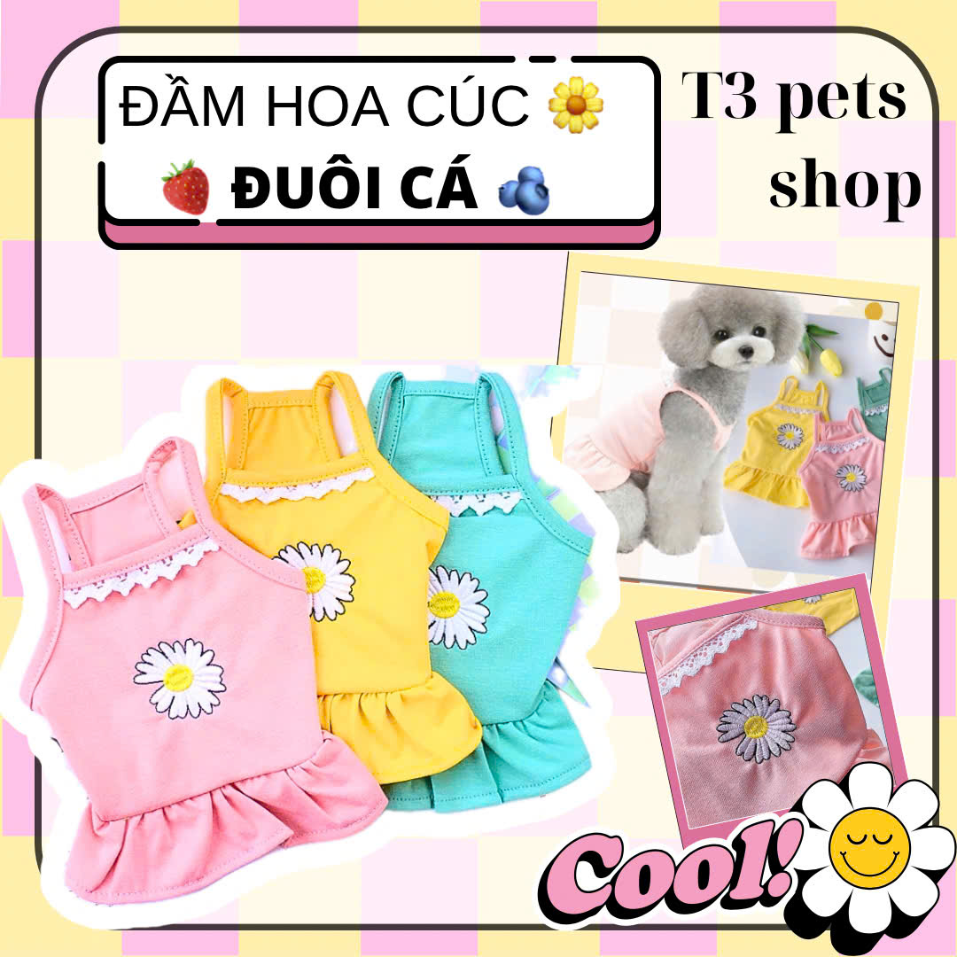 Daisy Embroidered Dresses for Dogs and Cats - T3 Pets Shop