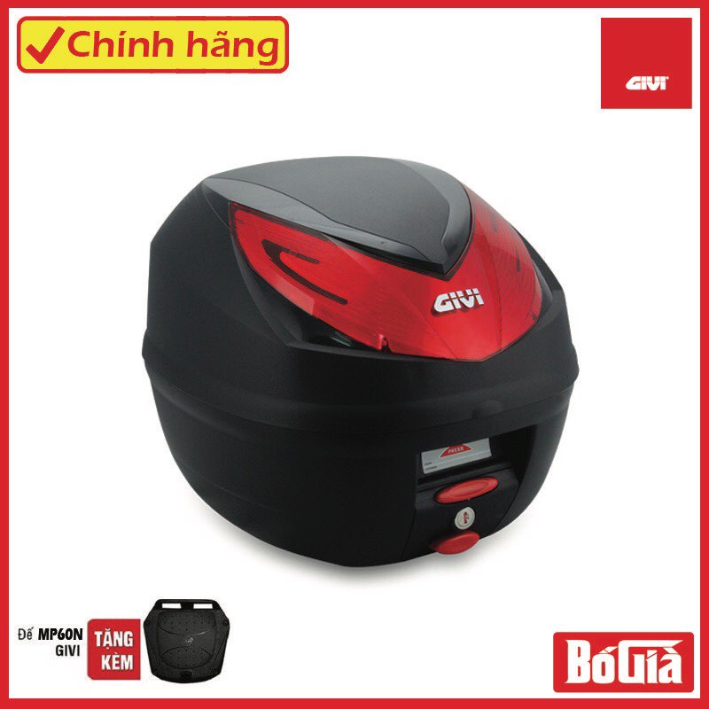 [HCM]Thùng sau xe máy GIVI E250N - Tặng kèm đế