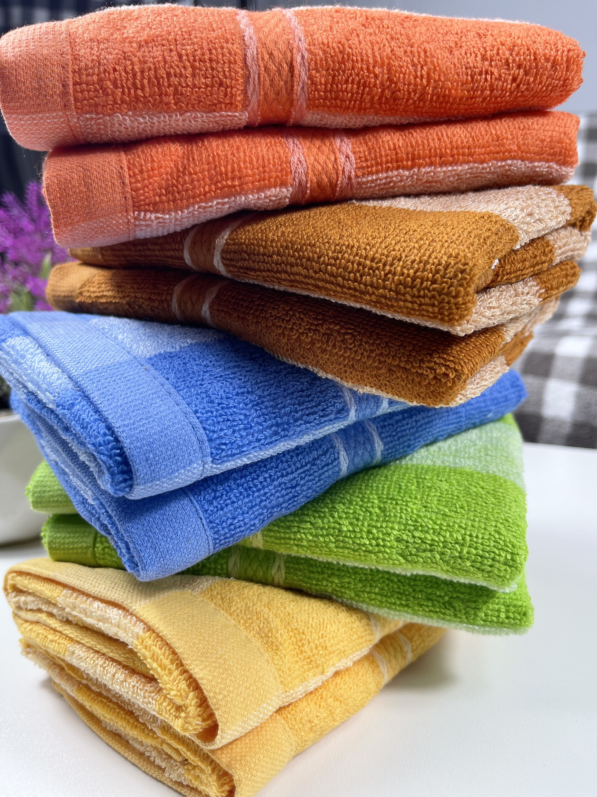 Khăn mặt kẻ sọc cotton Tân Thịnh, KT 30x50cm