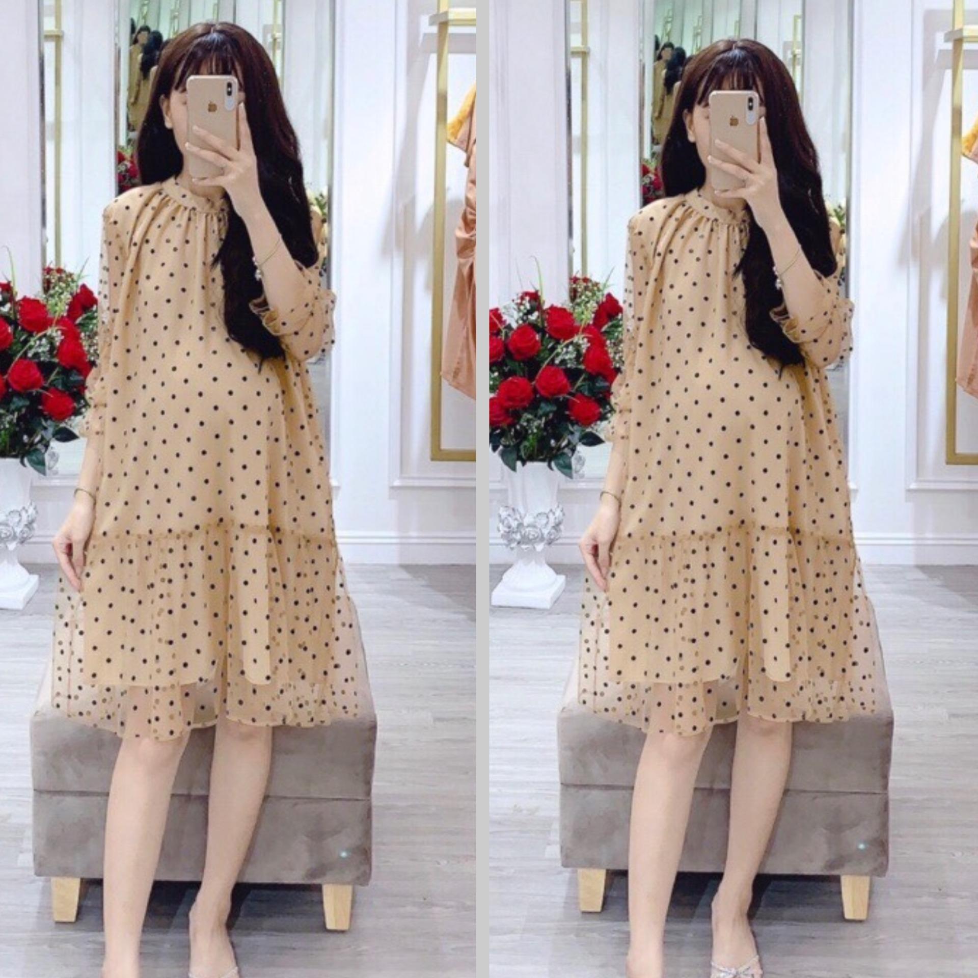 [Hàng cao cấp]Váy bầu chất lụa Hàn siêu mát siêu mềm ☘️thiết kế sang chảnh mặc đi làm đi chơi đều đc🌸free size