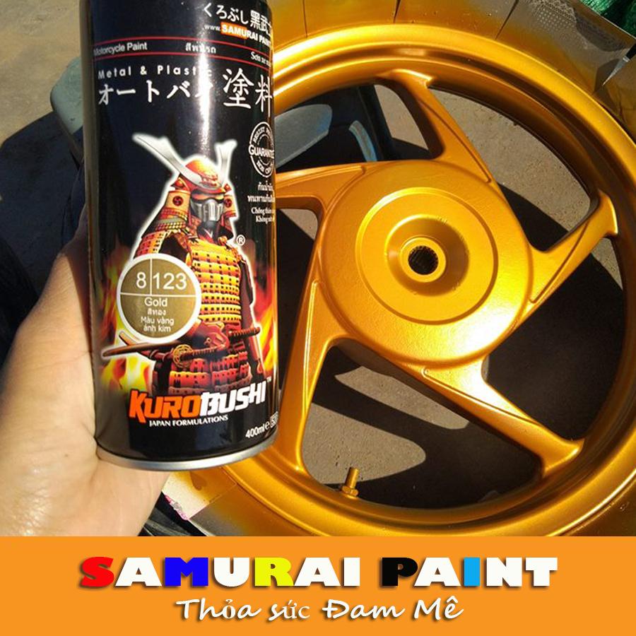 Sơn samurai vàng ánh kim - Chai sơn màu vàng ánh kim 123 sơn xịt samurai