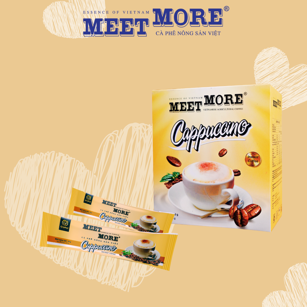 Cappuccino Meet More Instant Coffee Box (15 Packs X 18g) - Traditional Coffee