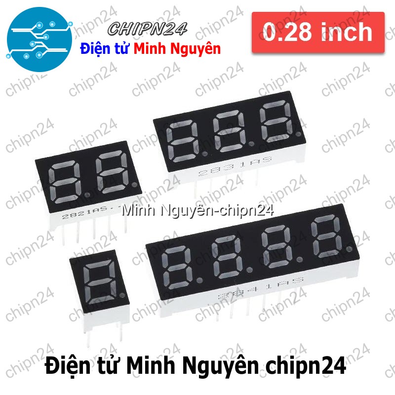 Led 7 Đoạn 0.28 inch Sáng Đỏ (1/2/3/4 Số Âm/Dương chung)- [Chọn Loại] - HHH.00200