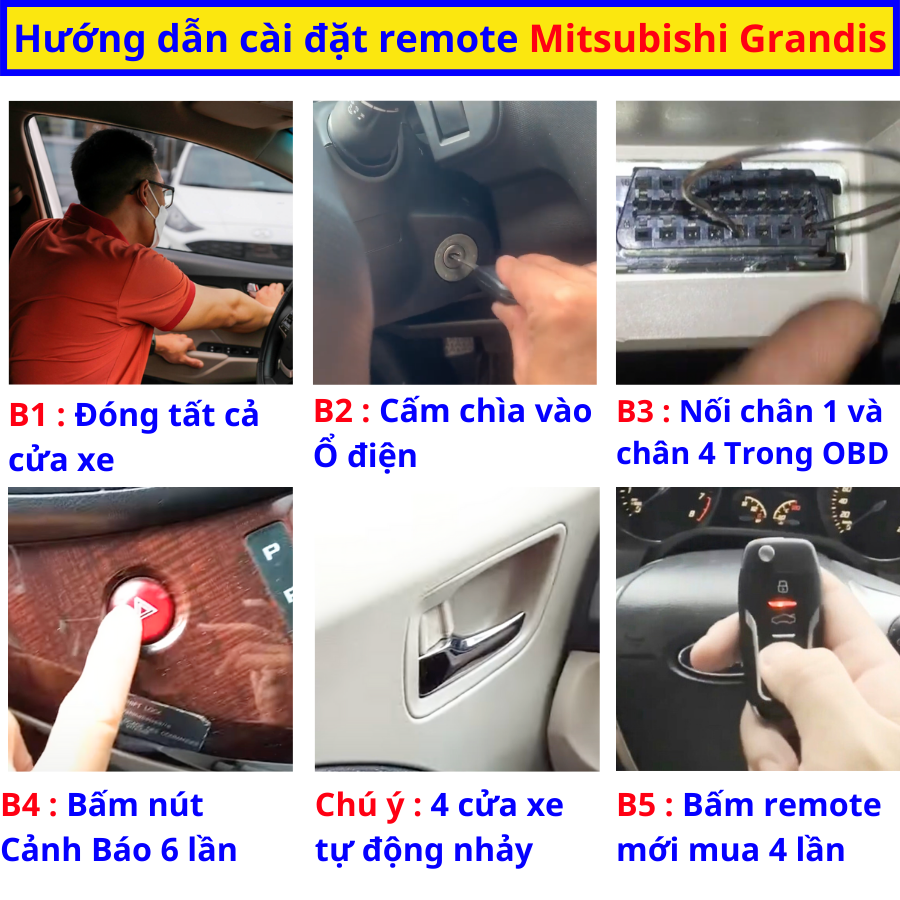 Làm Chìa khoá Độ gập remote Mitsubishi Grandis V11