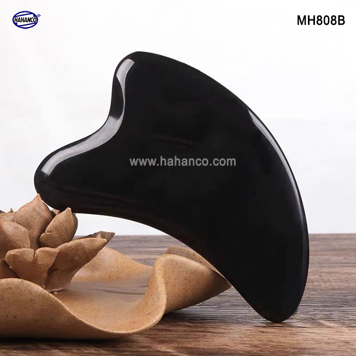 Dụng cụ Mát xa Cạo gió bằng sừng dày đẹp - làm mịn da mặt và toàn thân giúp lưu thông khí huyết (MH808) - HAHANCO