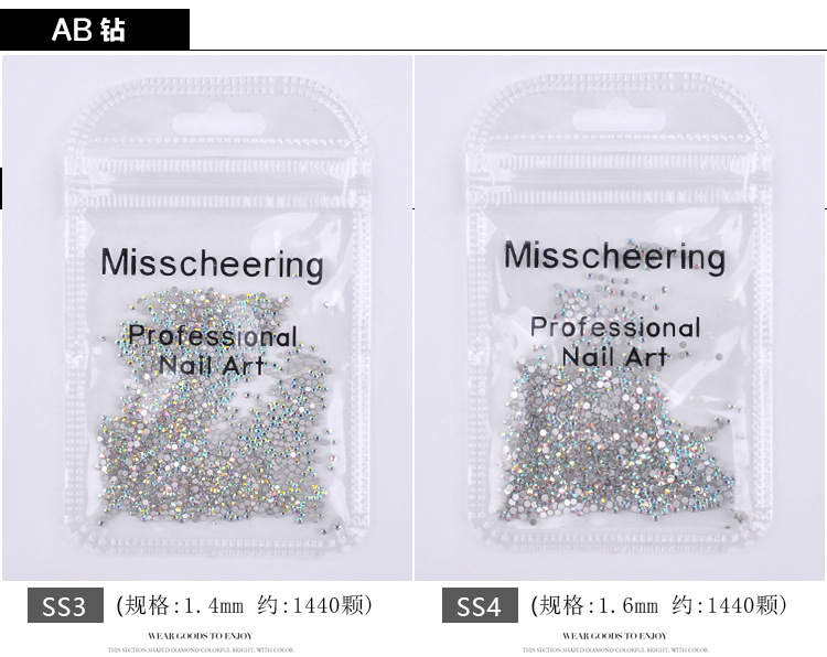 Đá chân keo gắn móng mix size - 1440 viên