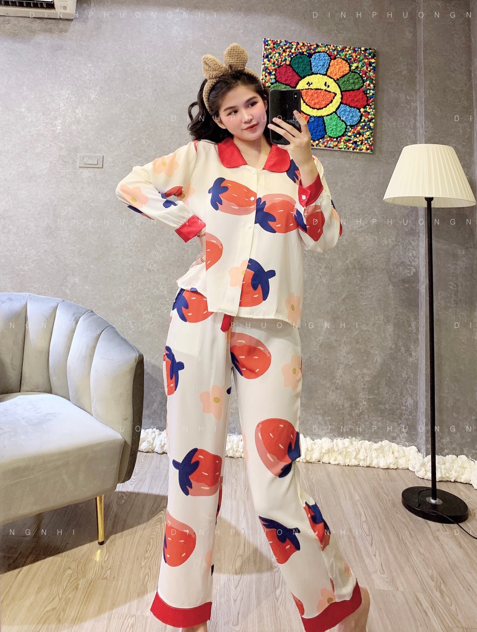 [HÀNG CHUẨN] Bộ Lụa Pijama Tay Dài Cao Cấp