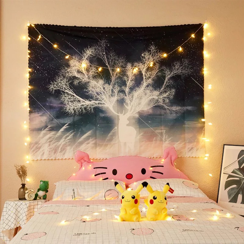 [HCM]Thảm treo tường size 150x130 cm vải treo tường Decor phòng ngủ tranh vải treo tường kèm phụ kiện đinh