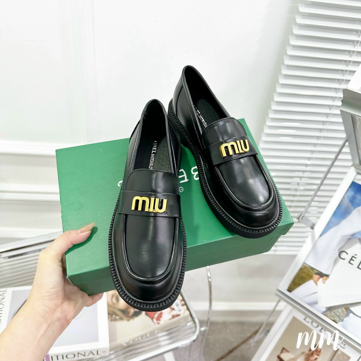 Giày tây nữ moca Miuu miu, giầy đốc (hàng Qc cao cấp fullbox kèm video va ảnh thật)