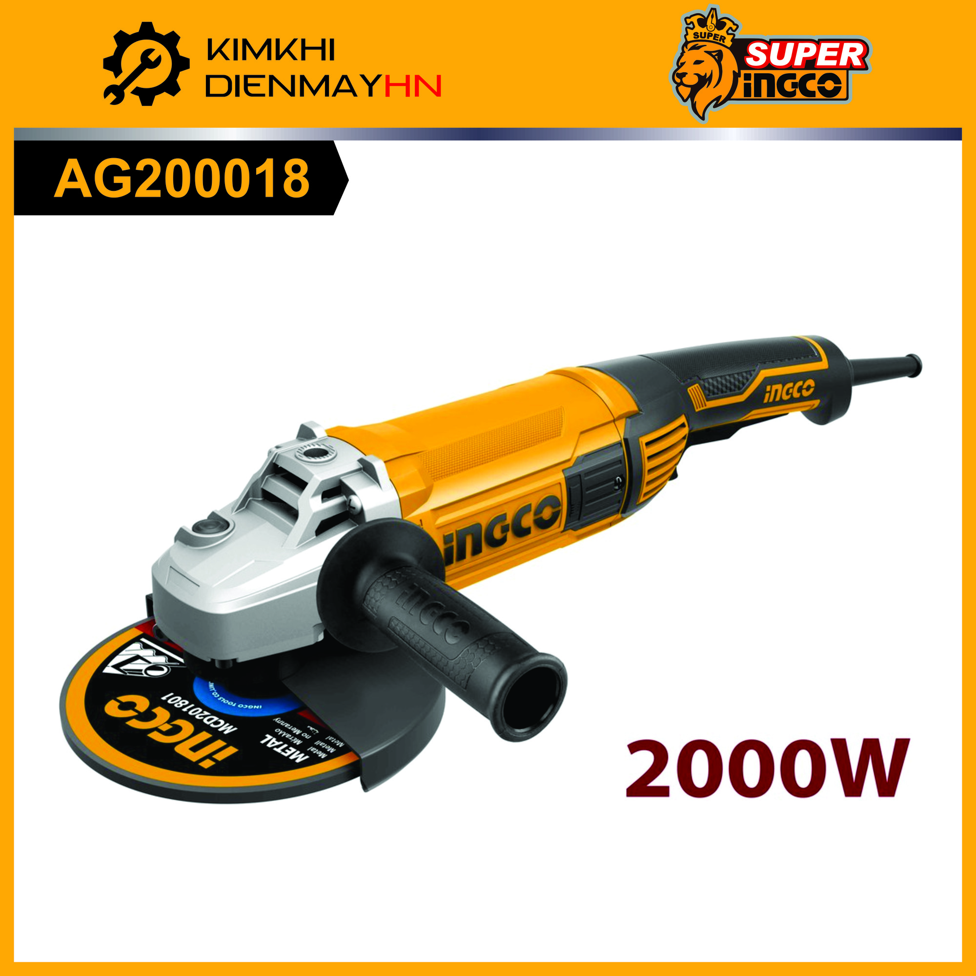Máy mài góc cầm tay ingco ag200018 công suất 2000w