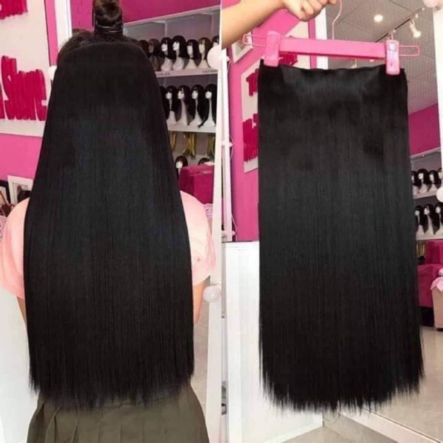Tóc giả nữ ❤️FREESHIP❤️TÓC giả kẹp thẳng dải 6 phím 60cm, A10