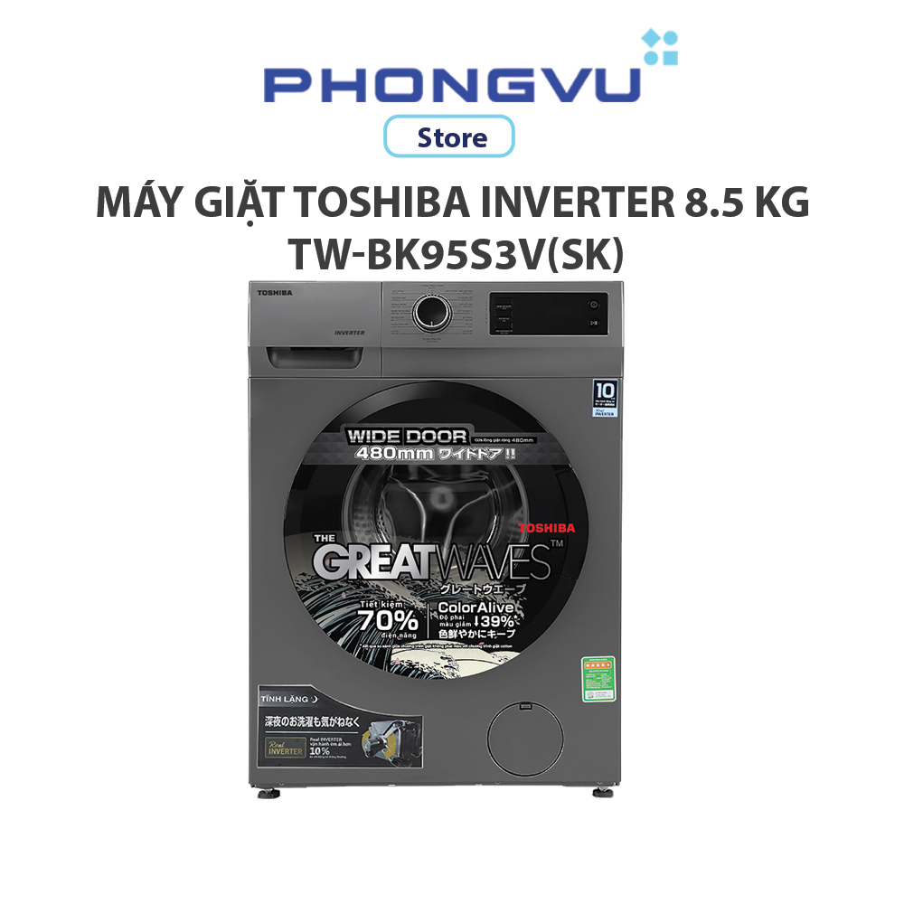 Máy giặt toshiba inverter 8.5 kg tw-bk95s3v - bảo hành 24 tháng