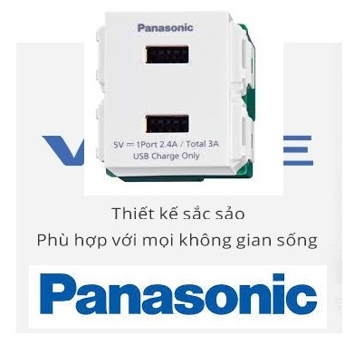Panasonic - Ổ CẮM USB - WEF11821SW (Sử dụng cho : Series WIDE / Halumie / BS Type / Minerva/ Moderva)