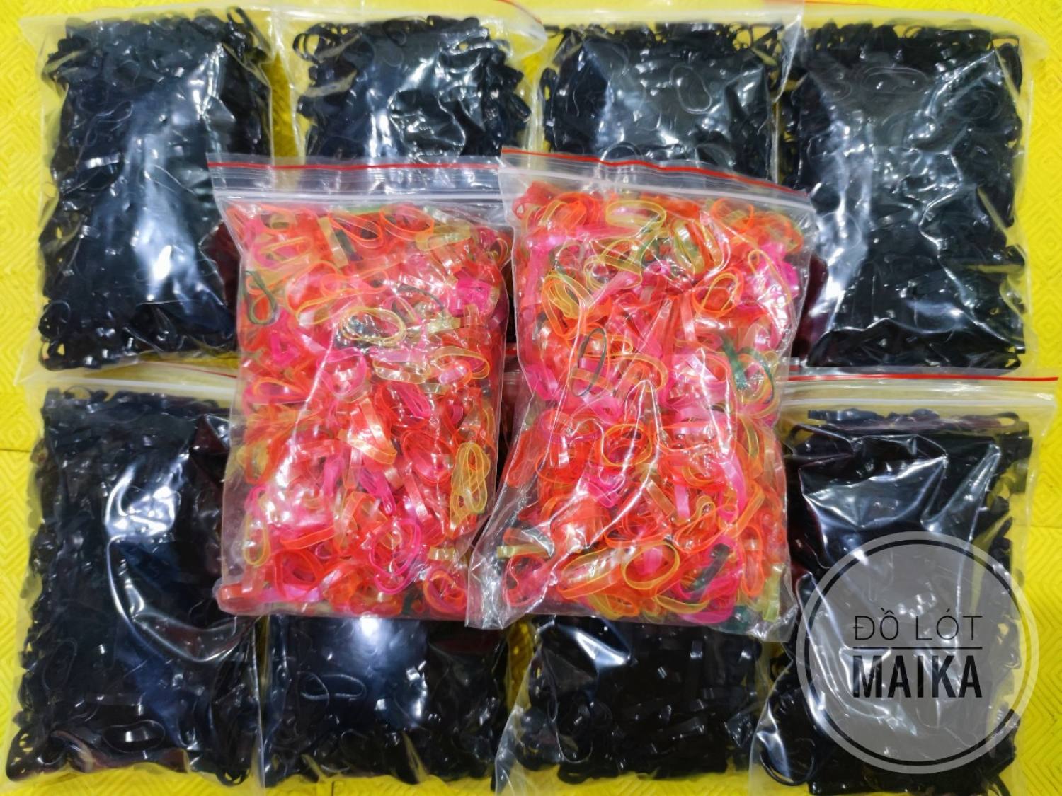 Một gói chun buộc tóc nhiều màu màu siêu dai bản to