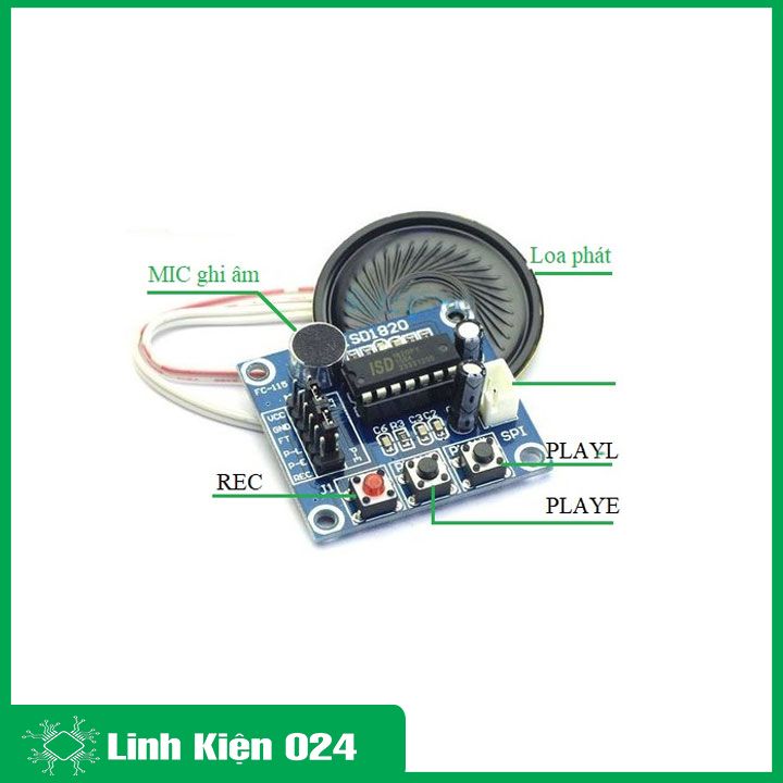 Module ghi âm ISD1820 V2 thu phát âm thanh