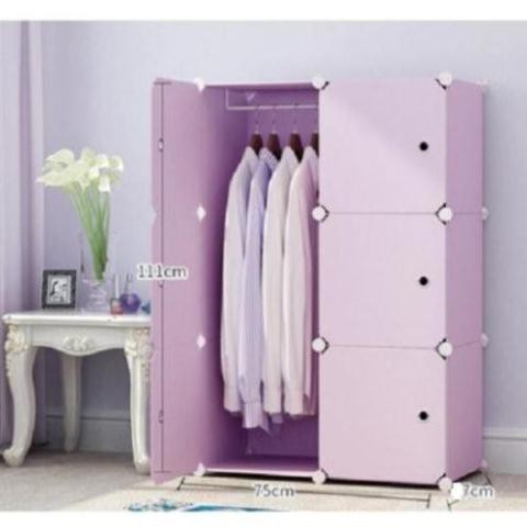 Tủ Nhựa Ghép Đựng Quần Áo Đa Năng Đủ 6 Ô sâu 47cm