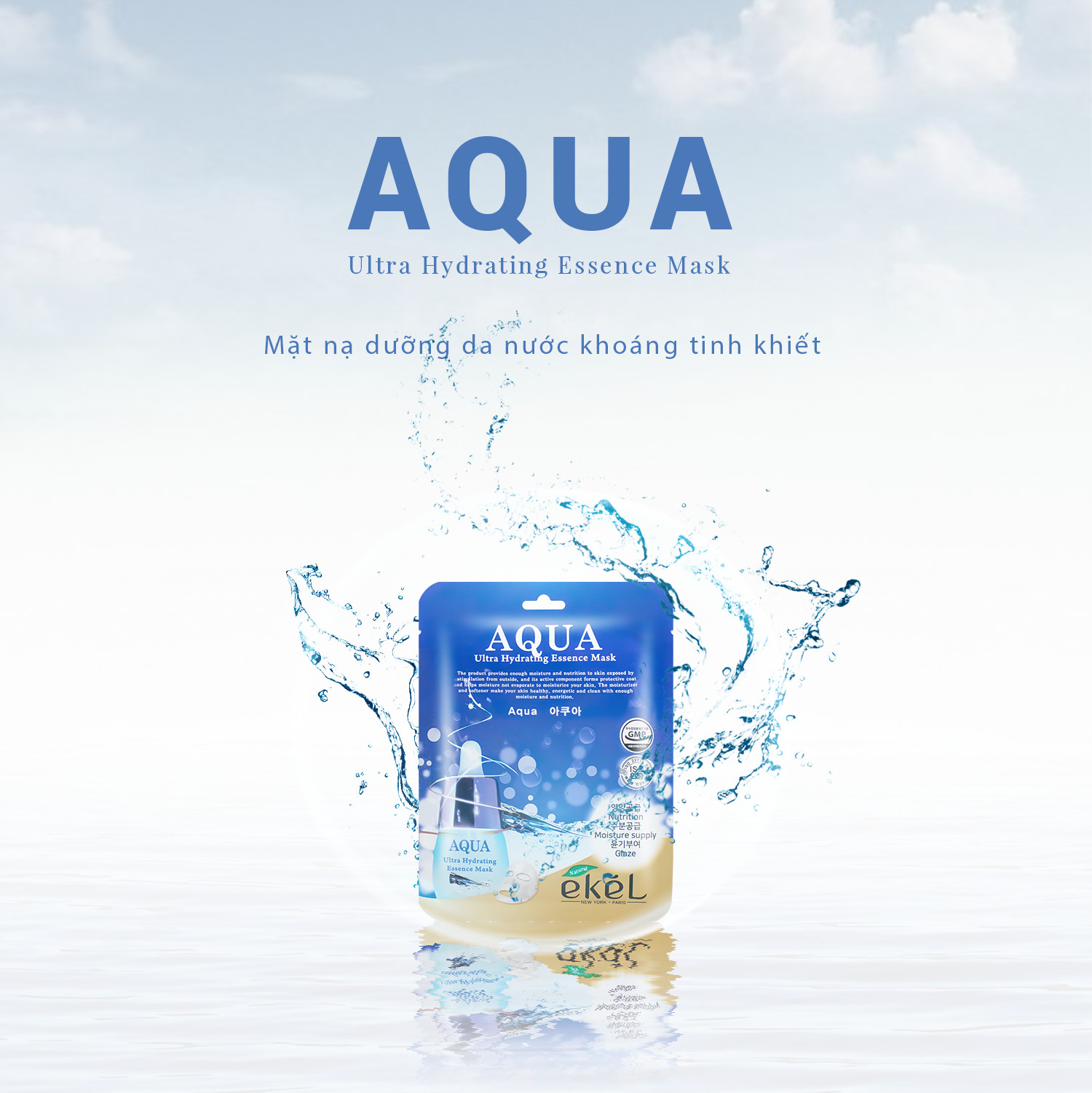 [HCM]10 miếng mặt nạ dưỡng da Aqua EKEL - Ekel Aqua ULtra Hydrating Essence Mask