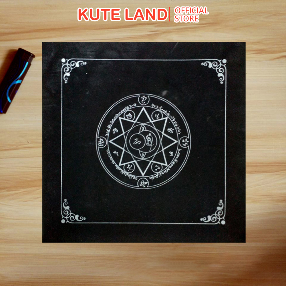 Tấm Thảm Khăn Trải Bài Tarot Vải Nhung Mẫu Sao Tám Cánh 50x50 Cm