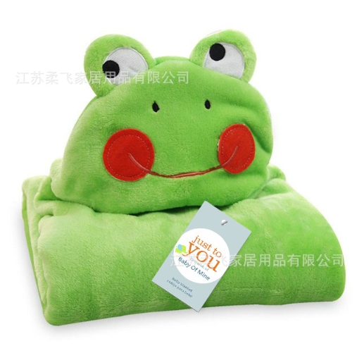 Chăn ủ có mũ hình thú cho bé