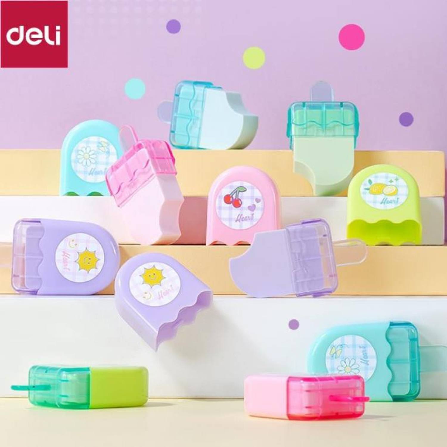 Gôm tẩy màu Deli hình que kem - 1 chiếc - 71122 [Deli]