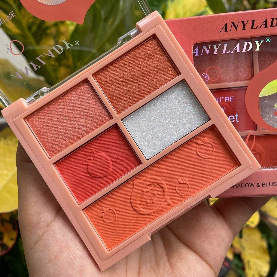 Bảng Phấn Mắt Kèm Phấn Má 5 Ô ANYLADY Peach Sweet CSmp01